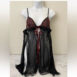 G-World Strappy Halter Lace Teddy Set💋Sexy Garter Belt Babydoll Lingerie 1X​​​​​